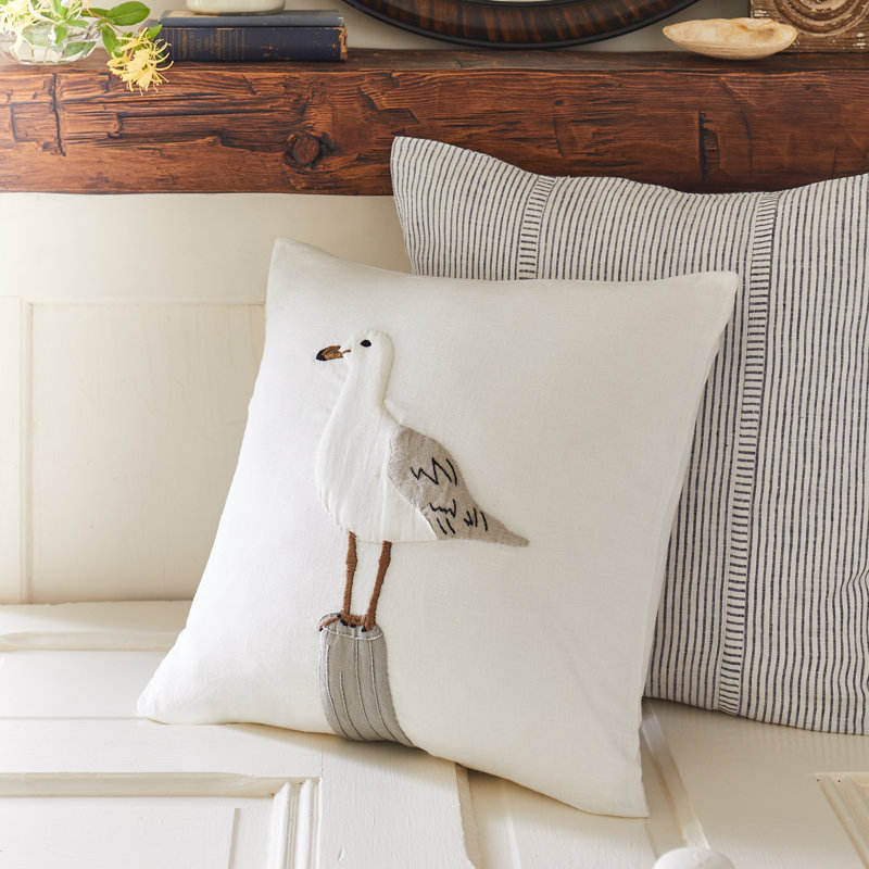 Seagull Coastal Throw Pillow