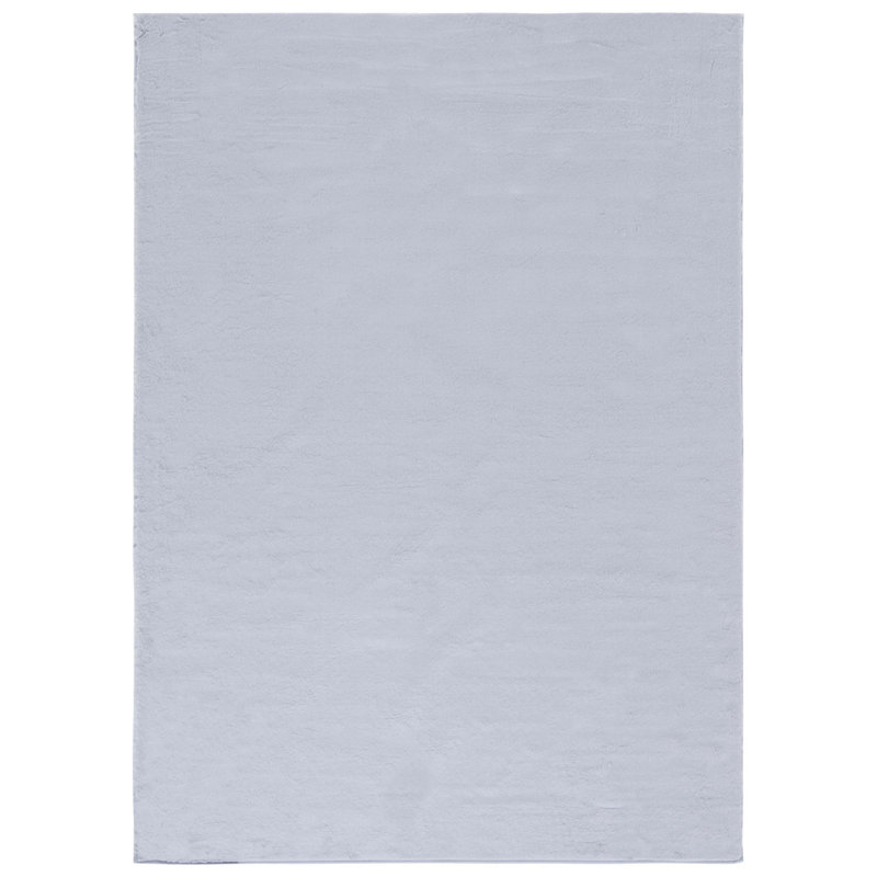 Faux Rabbit Fur Performance Machine Washable Solid Color Rug, Rectangle 4' x 6'