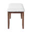 Banc rembourré en lin beige de 38 pouces pour le salon, la chambre à coucher, les pieds de couloir en bois d'hévéa massif, le design moderne Mid-Century, le vestibule rembourré moelleux avec siège et pieds modernes et confortables-1535630730