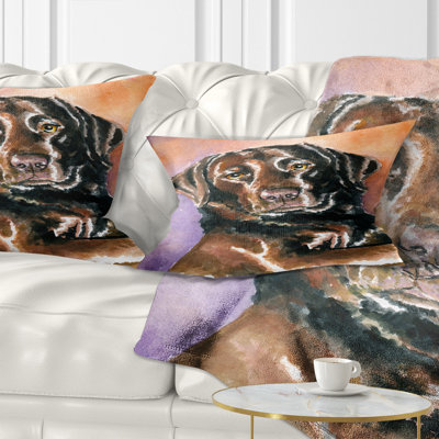 Brown Dog Watercolor - Animal Printed Pillow