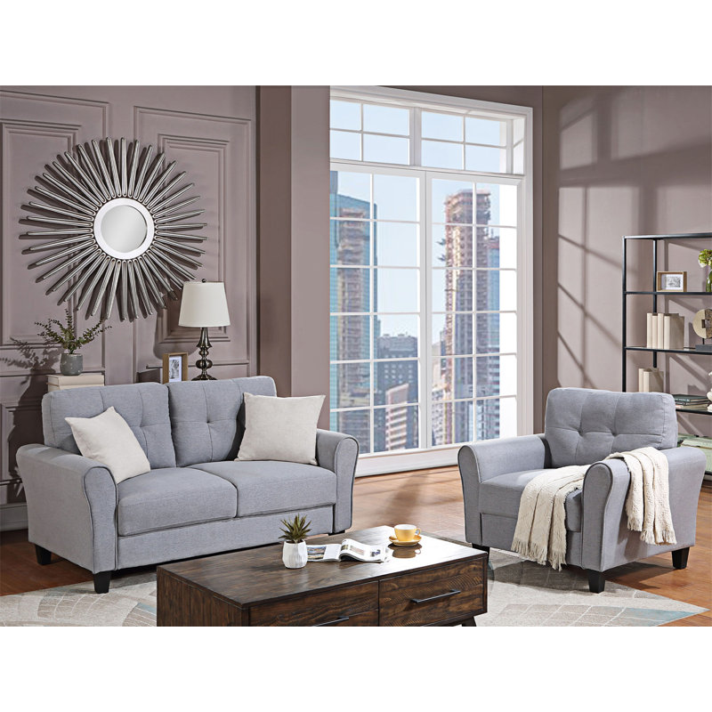 Sofa Set Linen Upholstered Couch