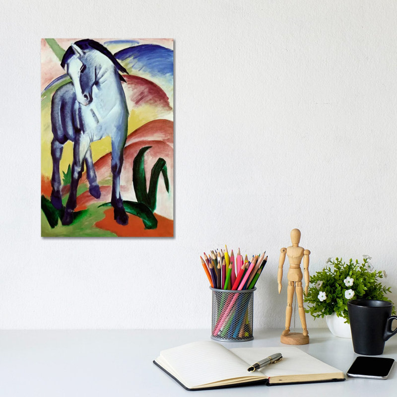 Blue Horse by Franz Marc - Wrapped Canvas Painting, 20.32 cm H x 30.48 cm W