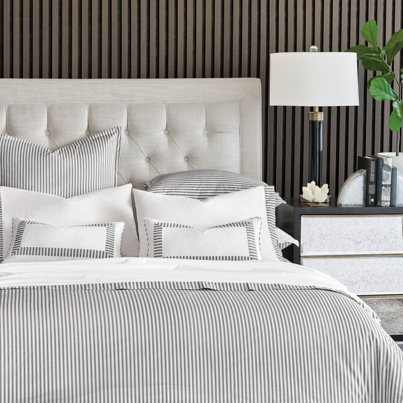 Blass Ticking Duvet Cover, Black, Twin Duvet Cover