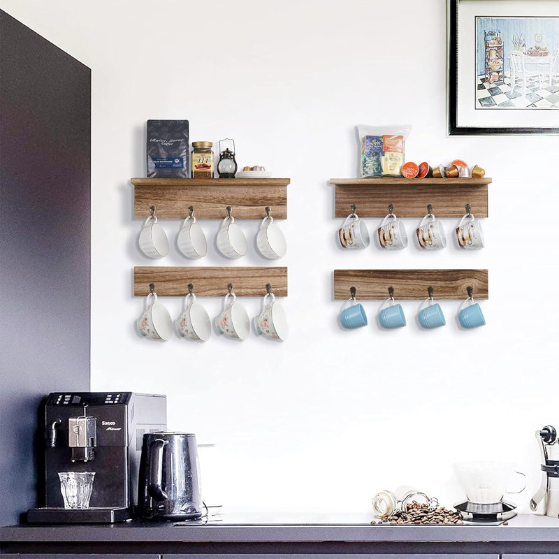Dilkes Organizer Hooks, Rustic Wood