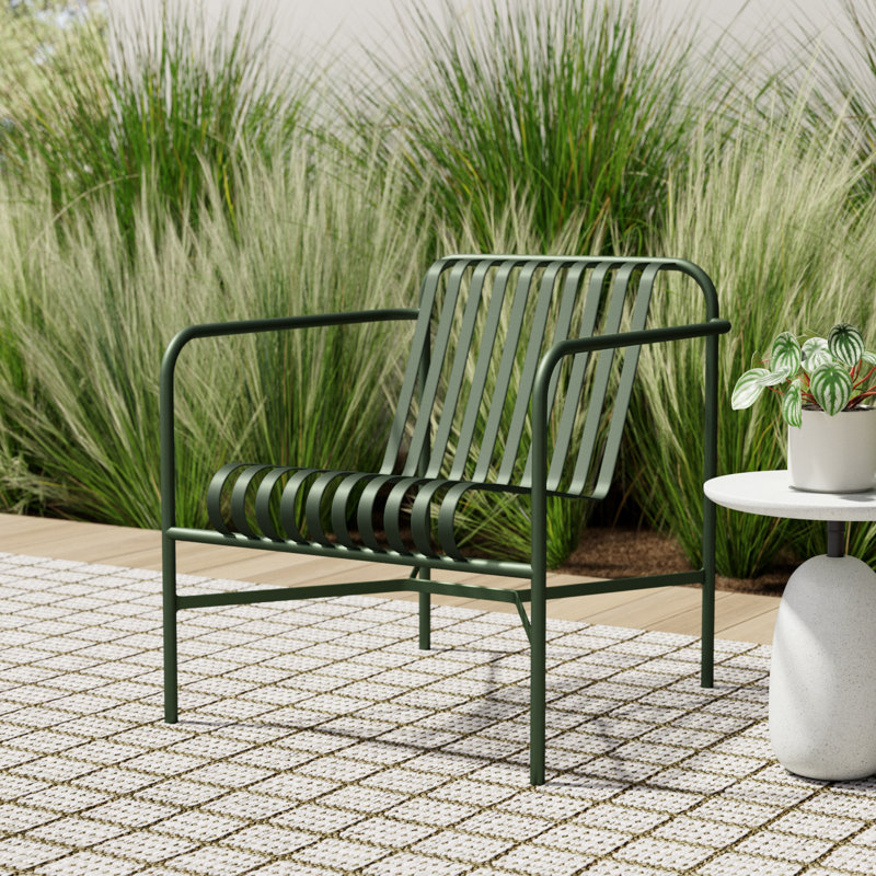 Abra Outdoor Lounge Chair, Dark Green