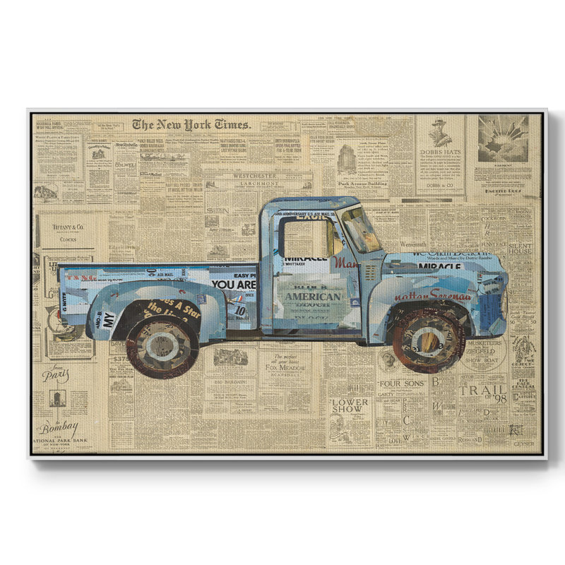 " George’s ’53 Ford ", 25" H x 37" W x 2" D, White Floater Framed Canvas