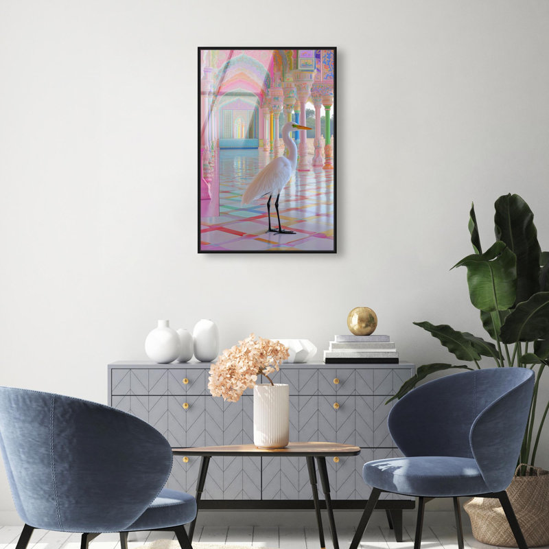 Oliver Gal Palace Passage I Bright - Framed Acrylic Glass Wall Art, Black, 24" H x 16" W