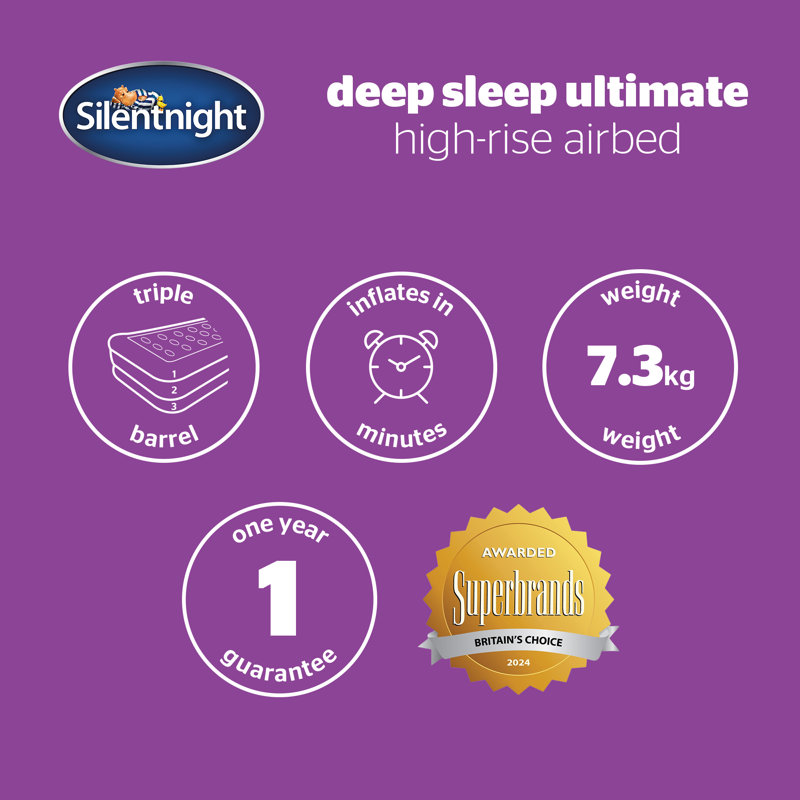 Silentnight Deep Sleep Ultimate High-Rise Airbed, Single