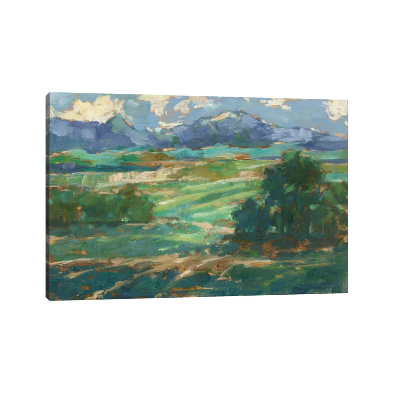 «Rolling Farmland II» par Ethan Harper - reproduction d'art, H 18 po x l 26 po x P 1,5 po, Toile tendue, Pas de tapis