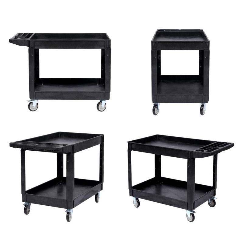 Chariot utilitaire, chariot utilitaire roulant en plastique robuste, H 33,5 po x l 17,7 po x P 31,9 po
