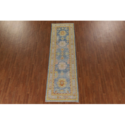 Vegetable Dye Oushak Turkish Runner Rug 3