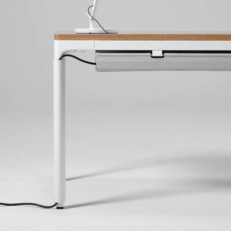 eFloat Quattro Executive Desk, 26.45" H x 58" W x 23" D, Gray/Gray