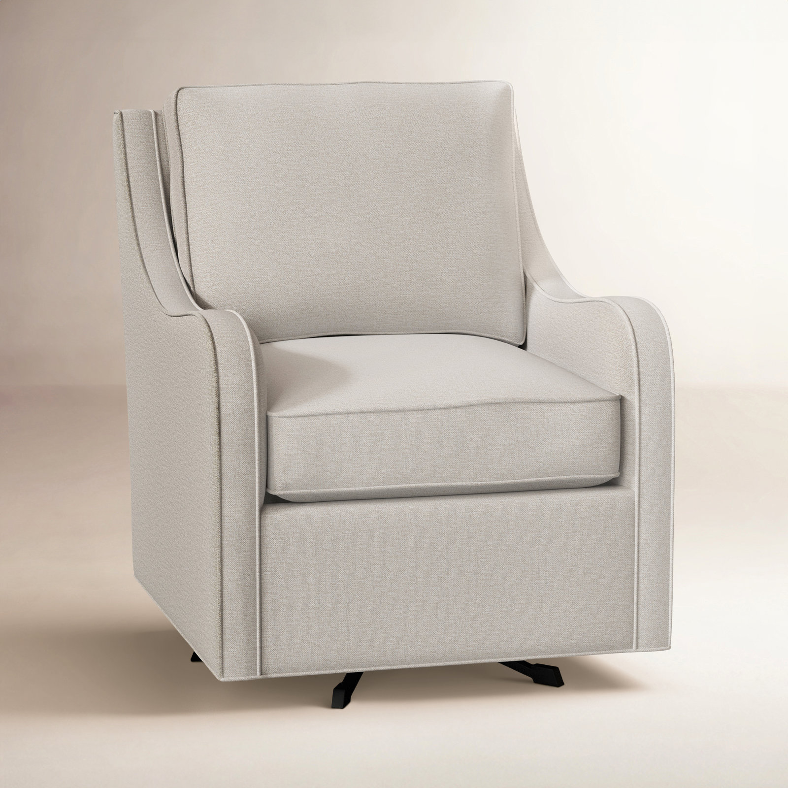 Koko Upholstered Swivel Armchair, White Performance Fabric; 0851-94