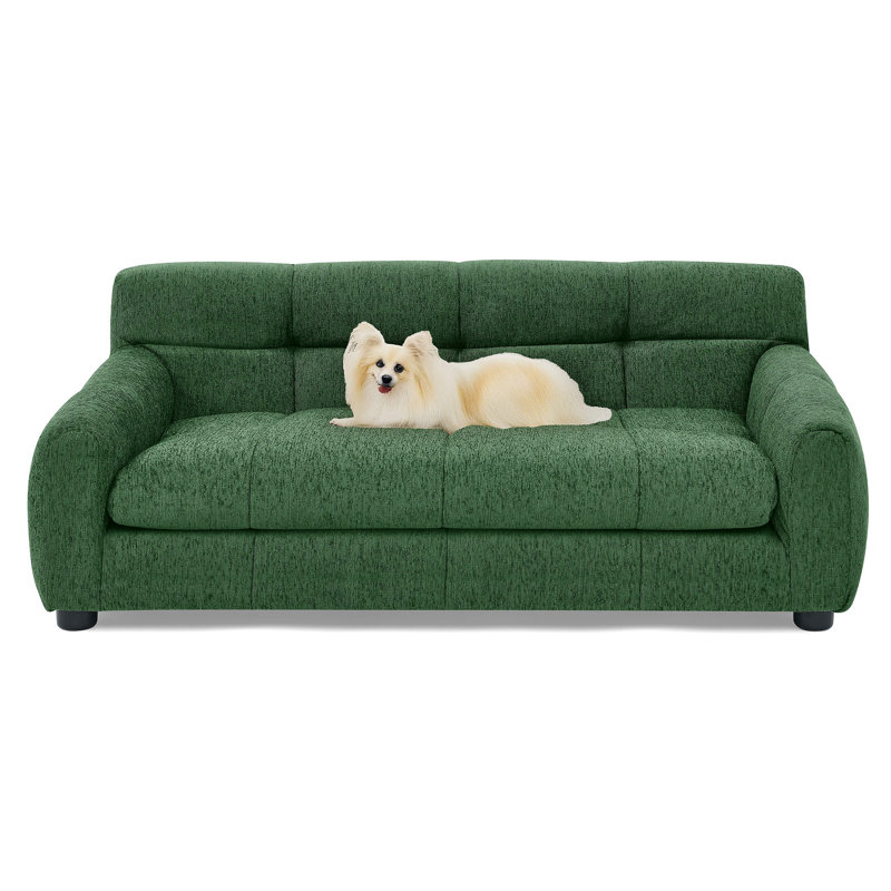 Canapé doux et confortable avec dossier et accoudoirs, adapté aux canapés rectangulaires modernes pour petits et moyens chiens