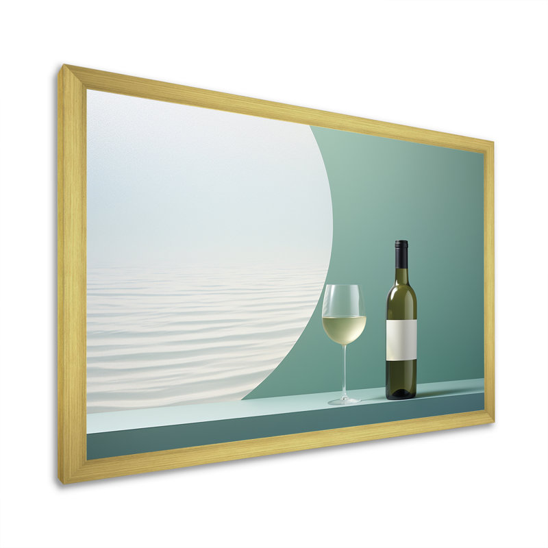 Chablis charme sur toile, Cadre doré simple, H 30 po x l 40 po x P 1,5 po