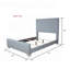 Lit tapissier contemporain grand format avec chenille bleu sarcelle clair et motif tissé audacieux, meubles de chambre à coucher robustes et élégants-237573675