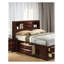 Ensemble de chambre à coucher contemporaine très grand avec bibliothèque tête de lit et 2 tables de chevet Eastern