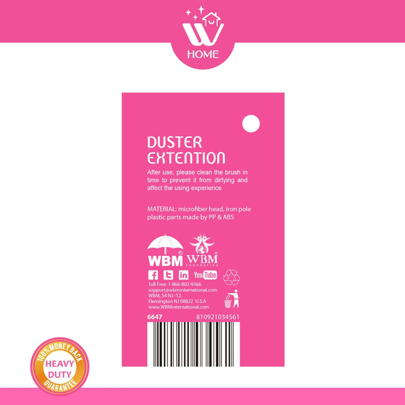 Longue plume électrostatique WBM Home Duster lavable à la main comme un aimant