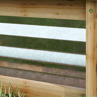Ensemble de jardin surélevé Outsunny, pot à fleurs d'extérieur, métal galvanisé renforcé avec du bois, réservoir pour faire pousser des fleurs, des herbes et des légumes