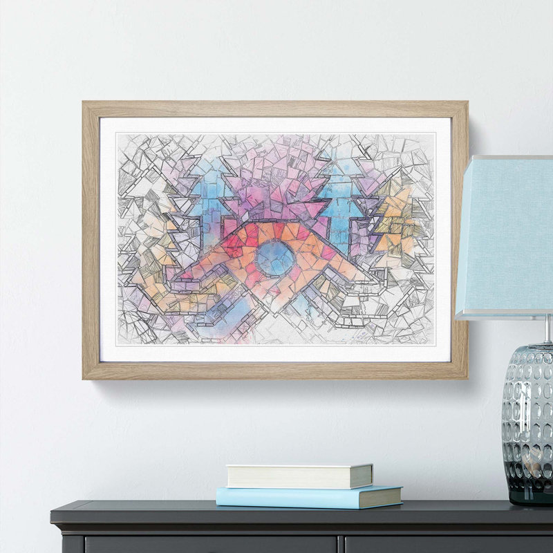 Mosaic Arrows in Abstract - Picture Frame Graphic Art Print, Oak Framed, 36cm H x 48cm W x 2cm D
