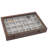 Jewellery Organizer Tray With Clear Lid 24 Grid Velvet Drawer Insert Jewellery Storage Box With Transparent Glass Lid Jewellery Display Case With Lock(Beige, 24 Grid)-1851554147