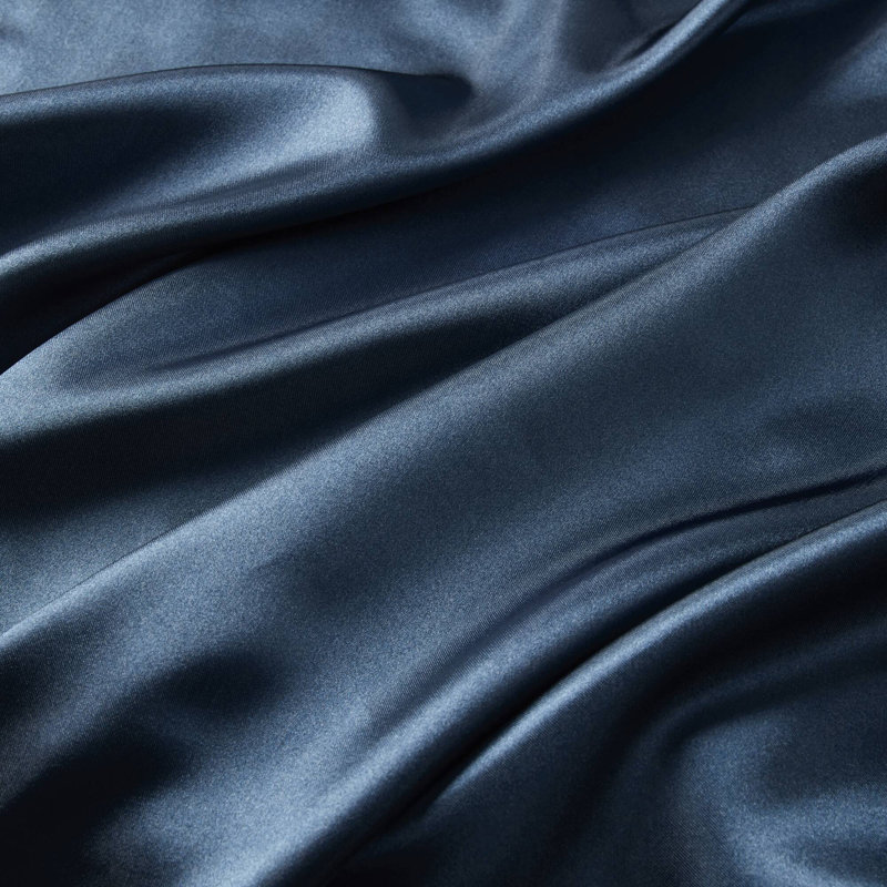 Satin Midnight Blue 100% Satin Luxury Wrinkle Resistant 6-Piece Cal King Sheet Set, Midnight Blue