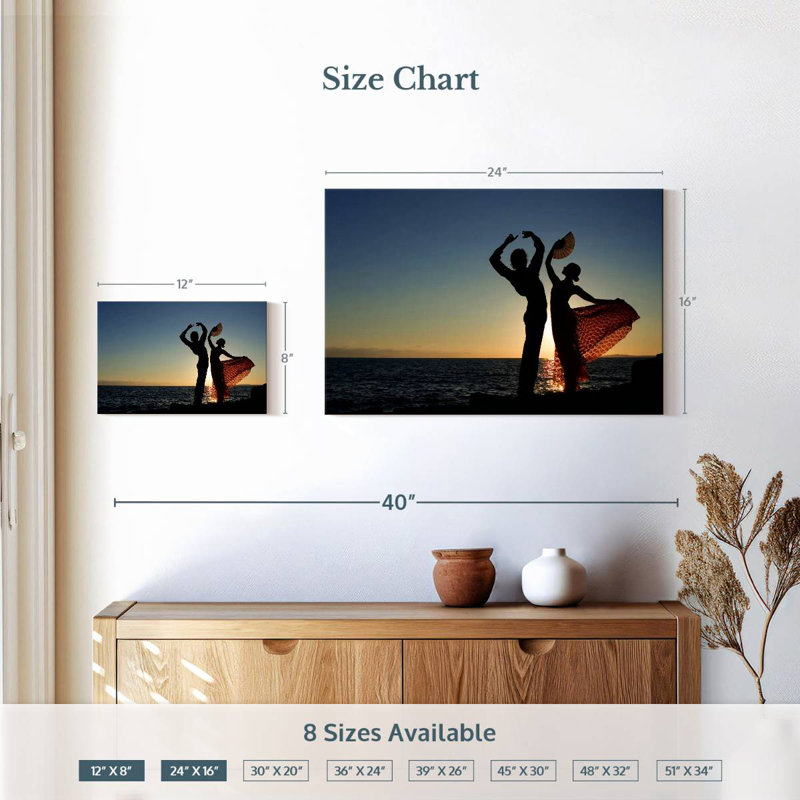 Enn, silhouette de danseurs espagnol, H 16 po x l 24 po