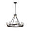Noir mat + lustre en roue de chariot de style lustre en cristal de style campagnard pour salon