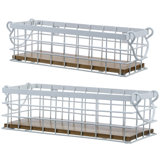 2-Piece White Metal Storage Baskets Bin