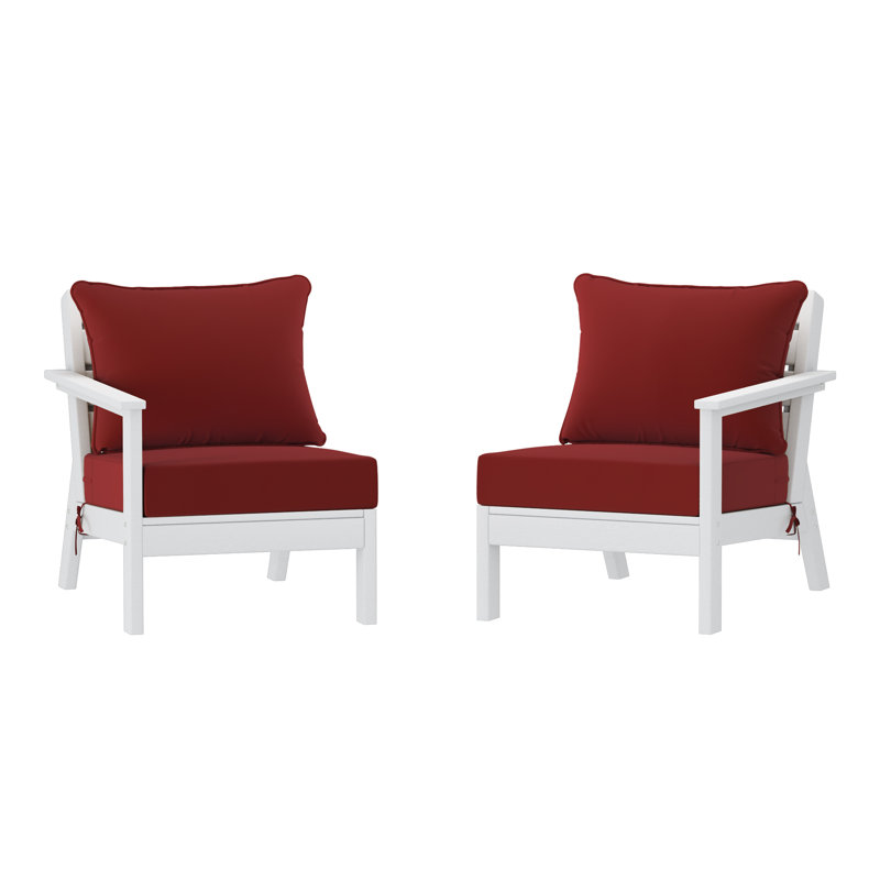 Ensemble de sièges profonds avec coussins, Red, White