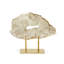 White Quartz Geode Slab On Gold Stand