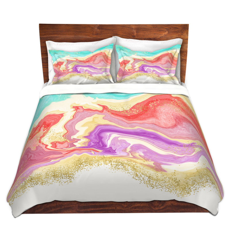 Ensemble de housse de couette en microfibre DiaNoche par Noonday Design - Marbre coloré