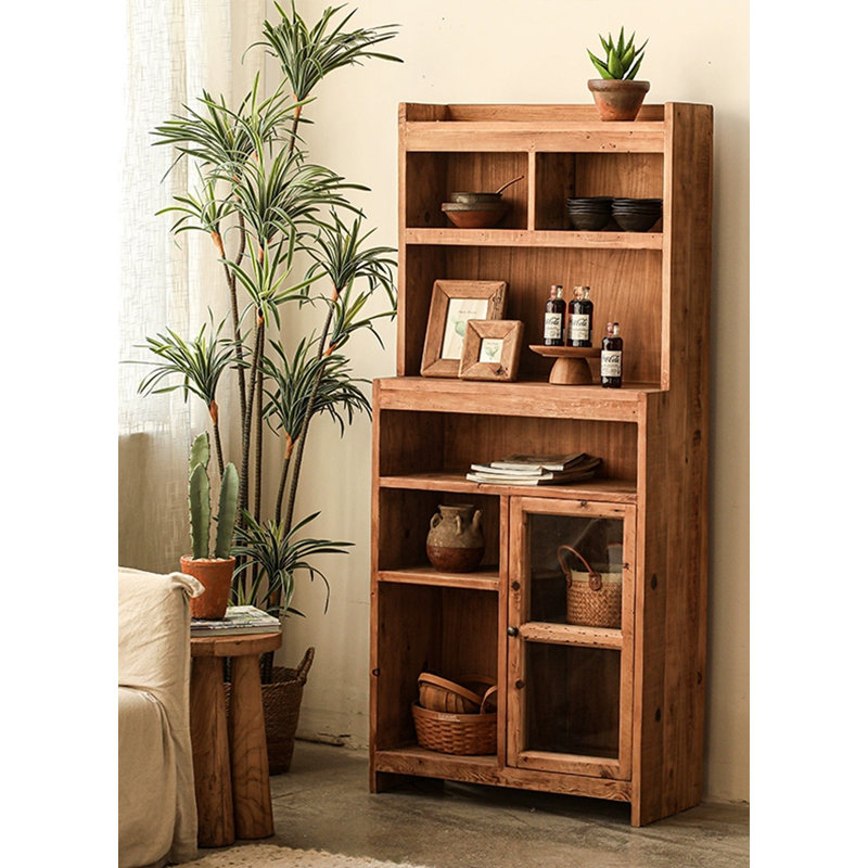 29.53" Brown Standard Solid Wood Display & China Cabinets
