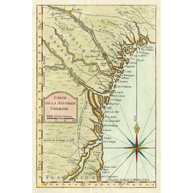 'Petite Map of Georgia' by Unknown - Graphic Art Print, Wrapped Canvas, 30cm H x 20cm W