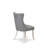 Dallas Parson Dining Chairs, Button Tufted Back with Nailhead Trim, Light Gray Polyester Fabric Padded Chairs, Set of 2, Linen White-1233070009