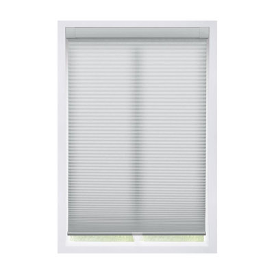 No Drill EZ Grip Light Filtering Cellular Shade, Gray, 42" W x 64" H