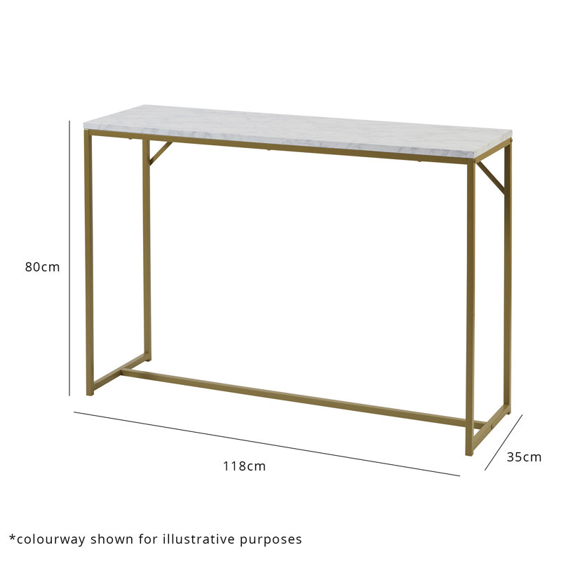 Kalyssa 80cm Console Table, White, Light Grey