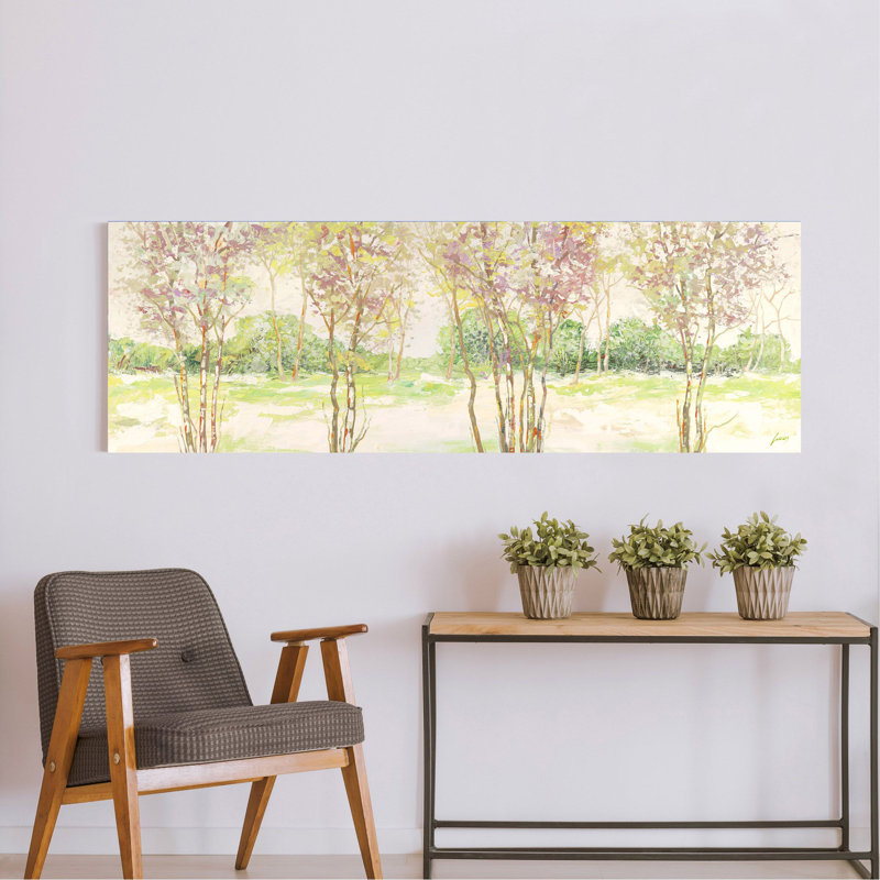 Birch Forest by Lucas - Wrapped Canvas Painting, 40cm H x 120cm W x 4cm D