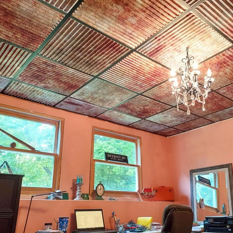 Tuile de plafond en PVC texturé L 24 po x l 48 po Rided