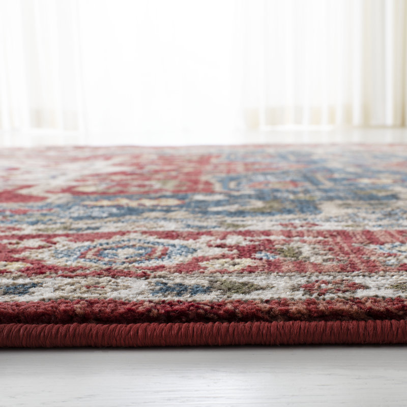 Elegant Red/Navy Traditional Oriental Area Rug - 72x26