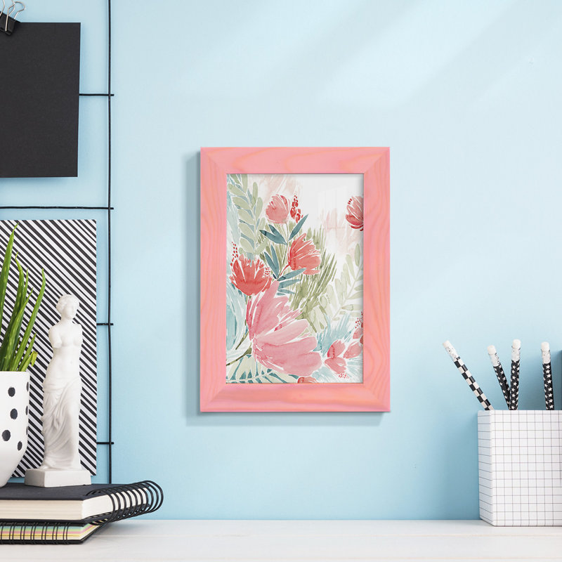 Edwardsburg Wilder Bouquet I, encadré sur papier, H 8 po x l 6 po x P 1 po, Coucher de soleil rose
