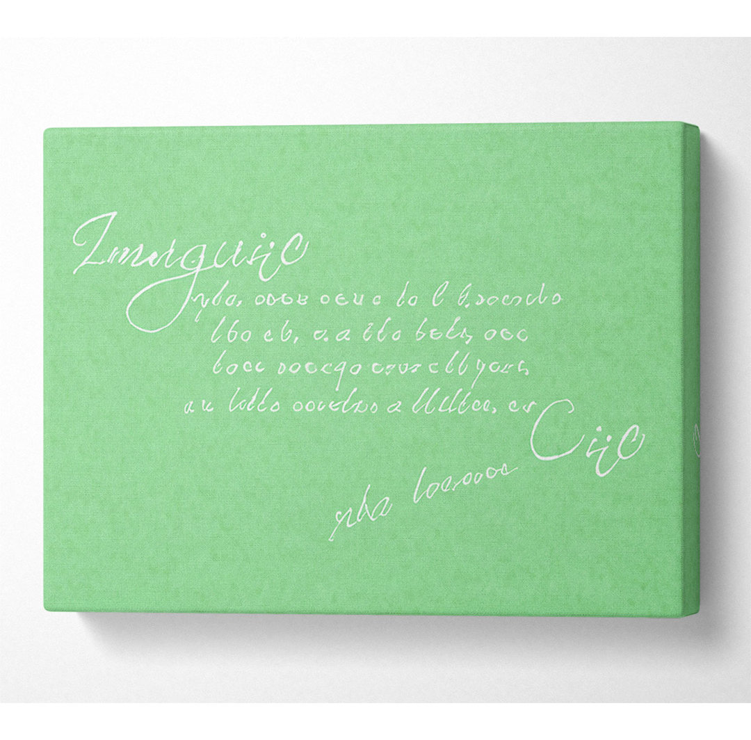 Musik-Zitat Imagine John Lennon Grün - Wrapped Canvas Typography