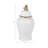 Ellport Sophisticated Ceramic Tall Jar with Lid Accent for Home Decor - Sculptural Table Jar with Silhouette Curve for Shelves Consoles and Tabletop Styling - 18", White & Gold-92624292-89110050