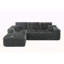 Canapé modulaire 105 po avec méridienne en L 105 po, canapé modulaire moderne avec assise profonde, canapé rembourré pour la chambre à coucher du salon, aucun assemblage requis, (tissu en velours côtelé moelleux), gris, gauche-71895508-71895509