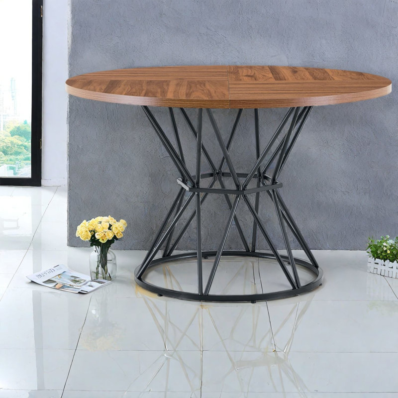 Space Saving Dining Tables (table Only, No Chairs, Complete With Top And Legs), 47.3 Inch Mdf Metal, Modern Industrial, Kitchen Home