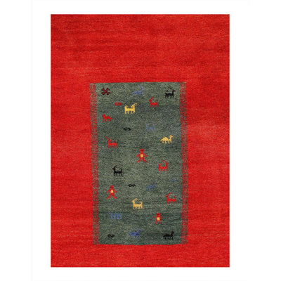 Canvello Handmade Gabbeh Colorful Area Rugs - 6' X 9'