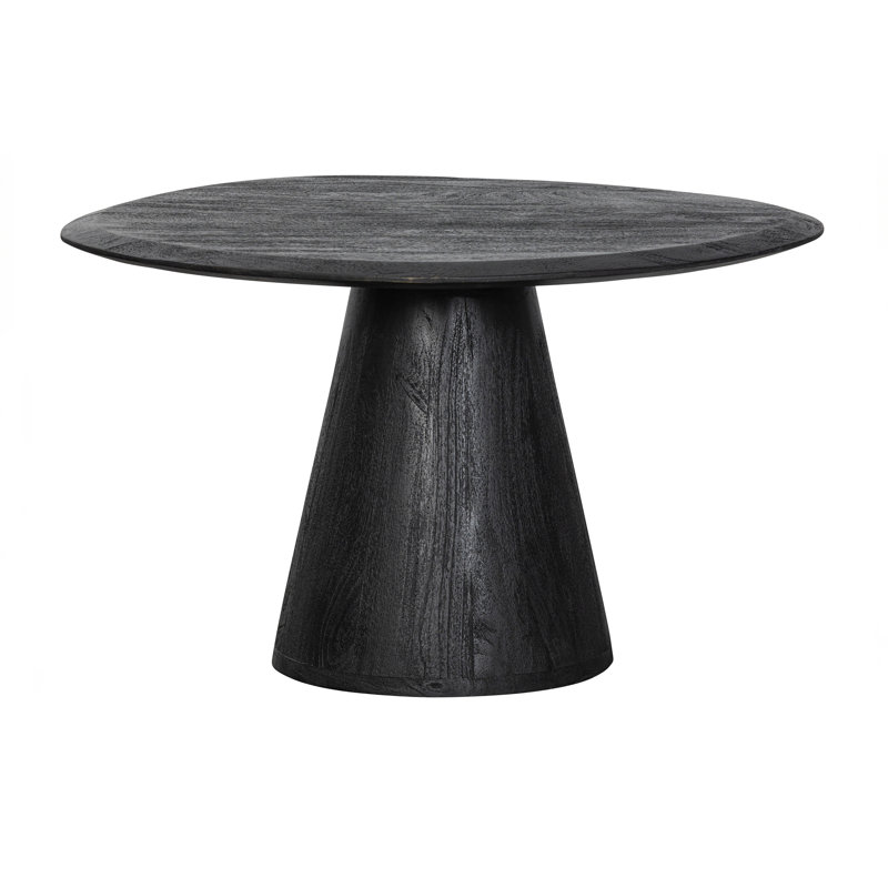 Solid Wood Pedestal Coffee Table, 42cm H x 70cm L x 59cm W, Black