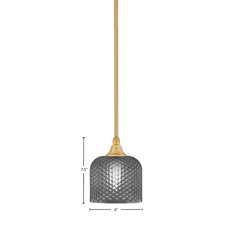 Stem 1 - Light Brass Shaded Pendant, Smoke