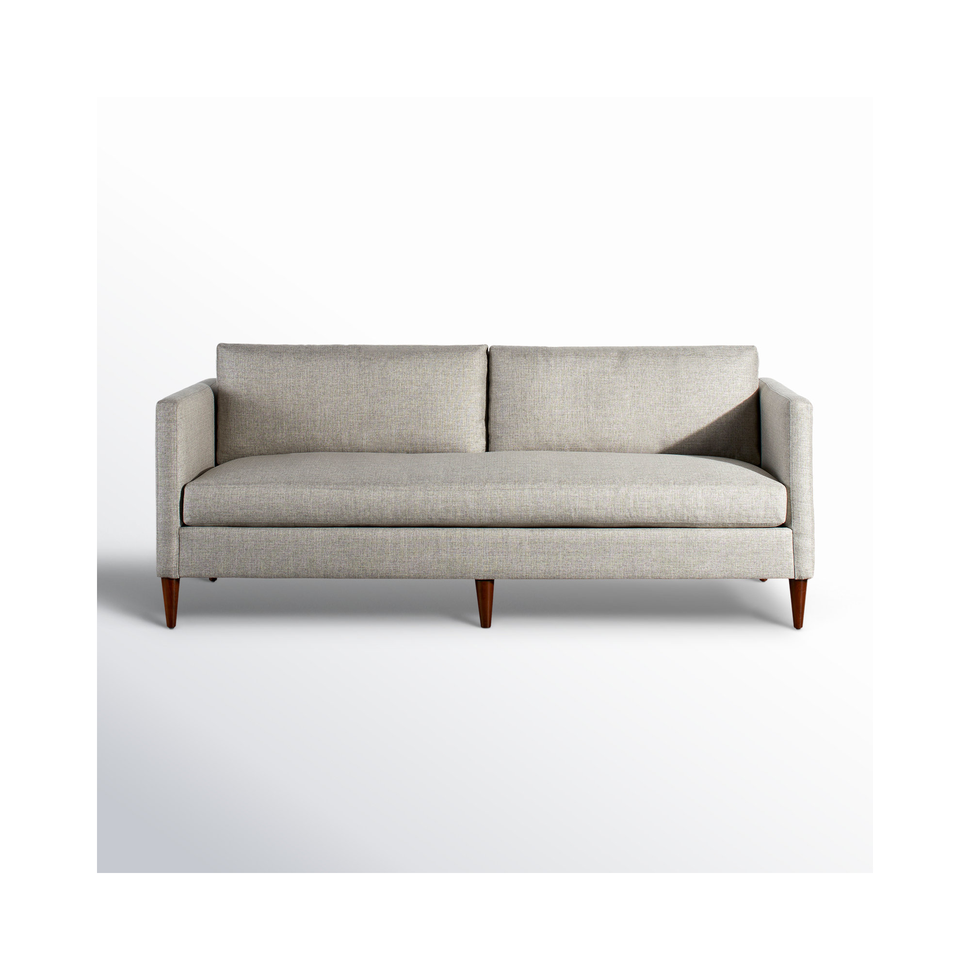 Clifford 87" Upholstered Custom Bench-Seat Sofa, Turbo Ash Basketweave