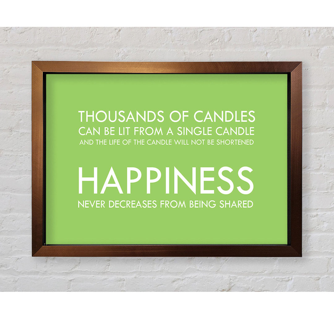 Rewis Happiness Never Decreases From Being Shared Beige Framed Print Wall Art